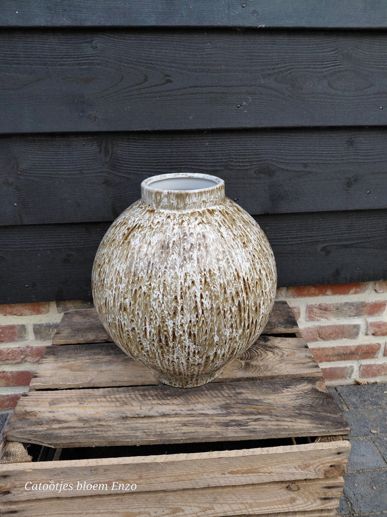 Grote decoratieve vaas met uniek patroon