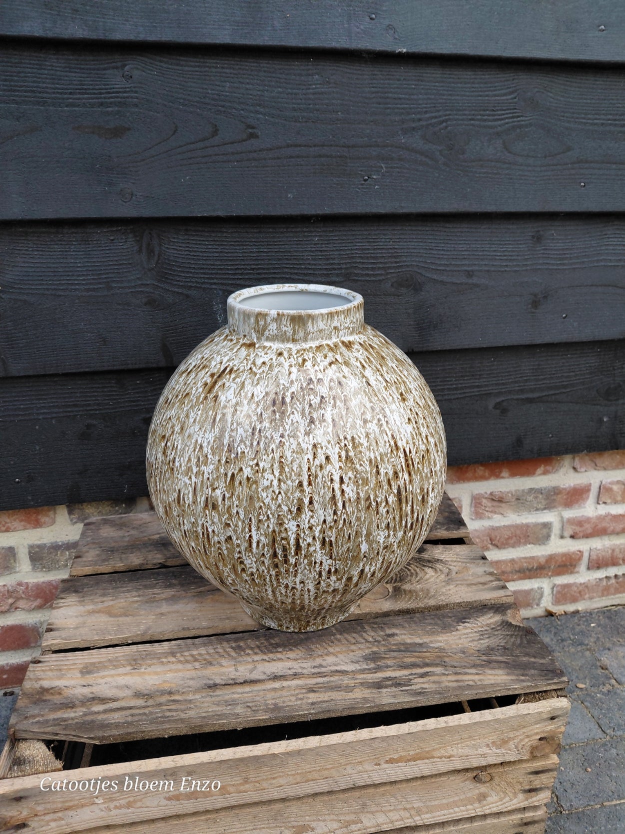 Grote decoratieve vaas met uniek patroon