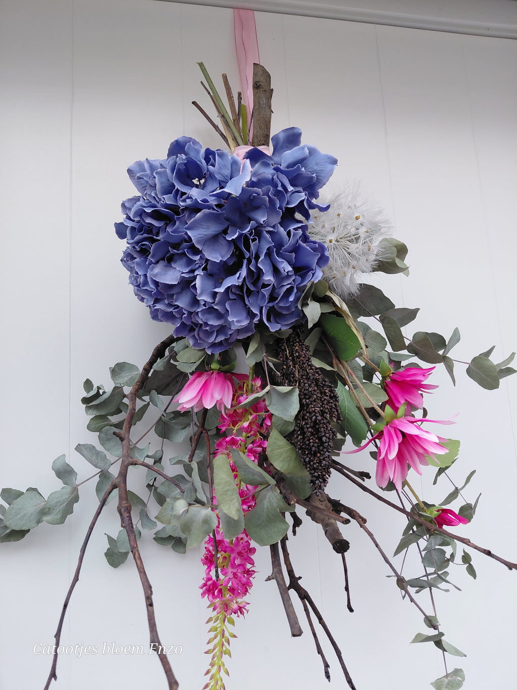 Toef met zijdebloemen XXL