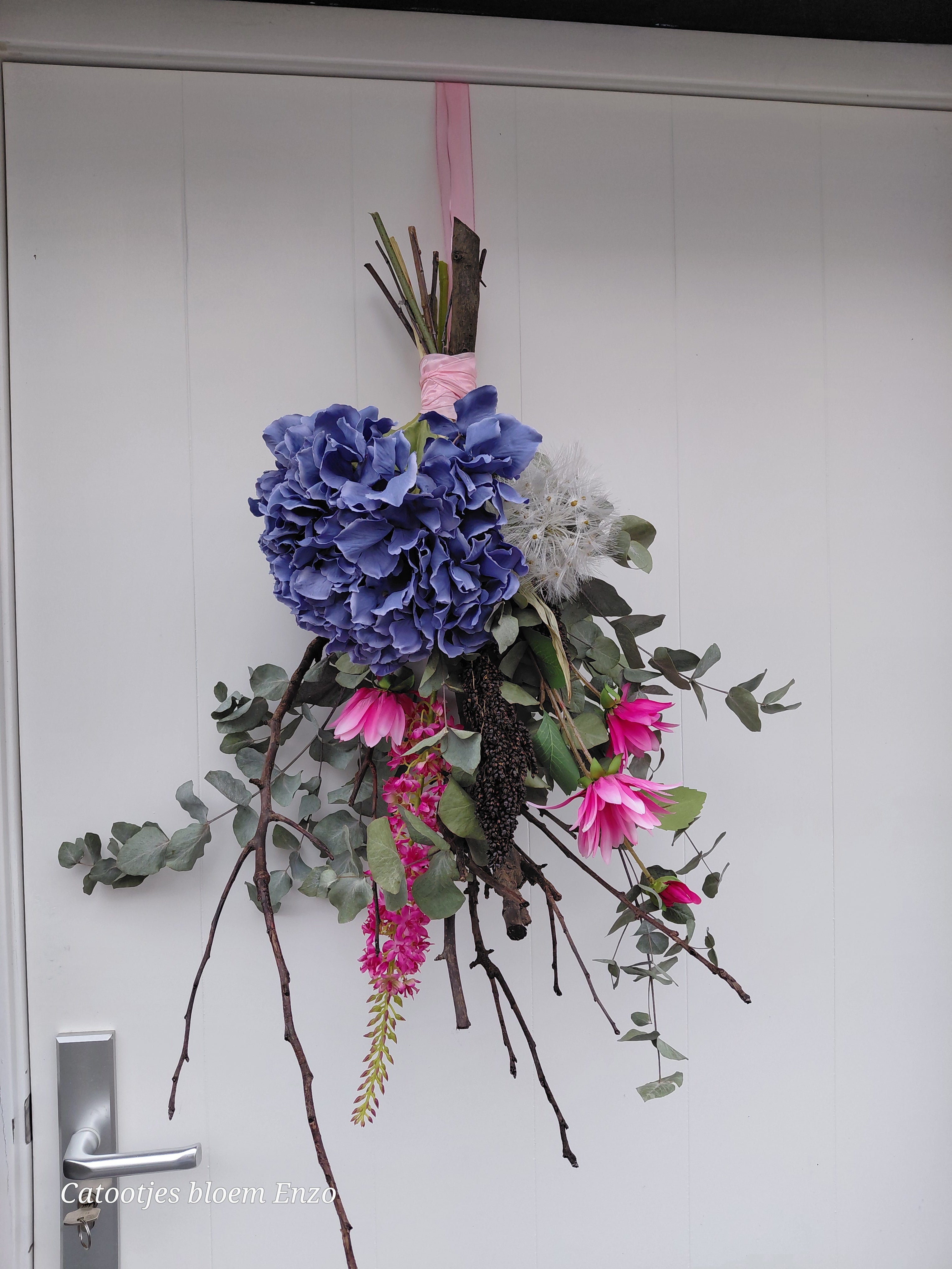 Toef met zijdebloemen XXL