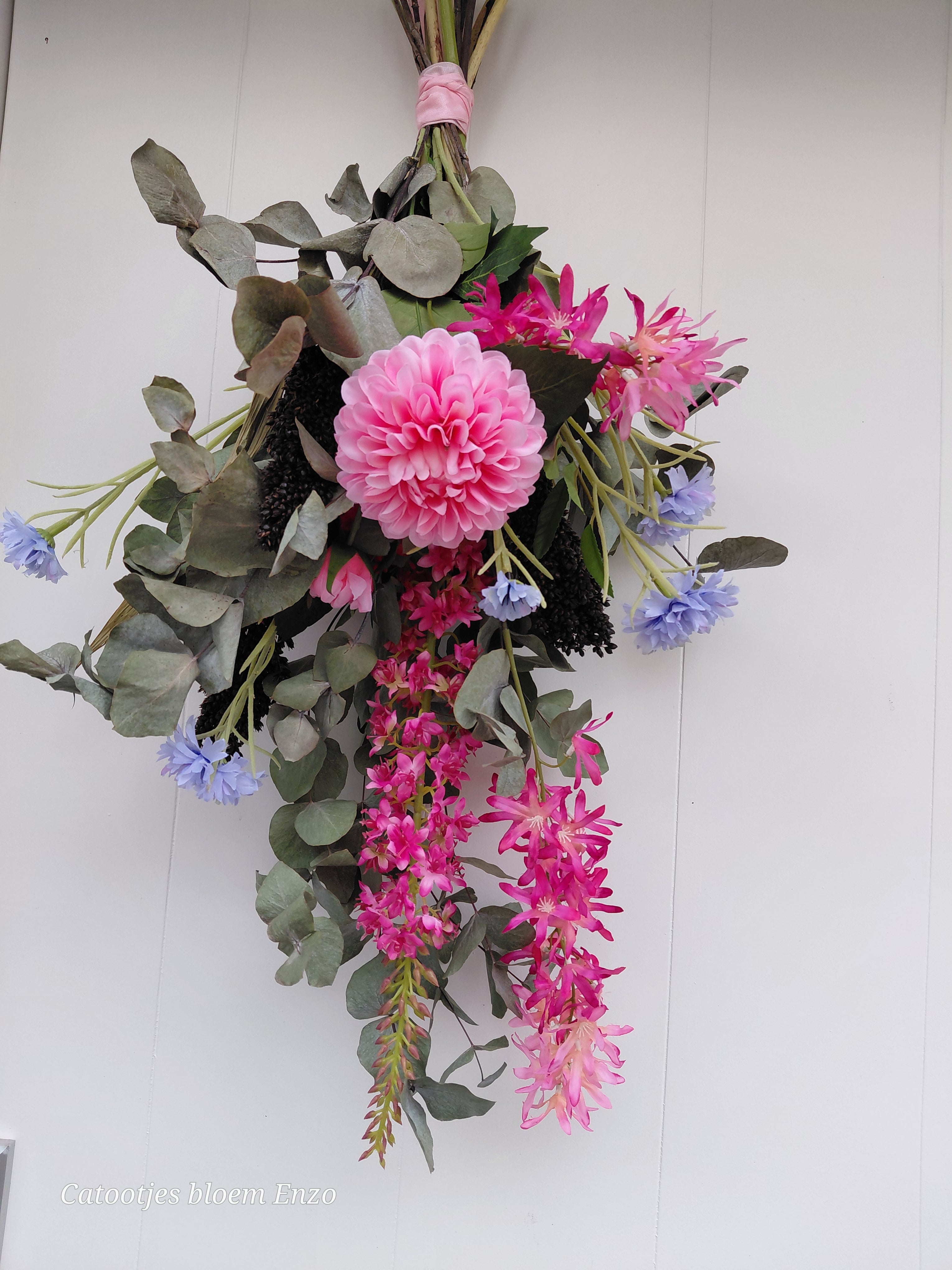 Toef met zijdebloemen XL