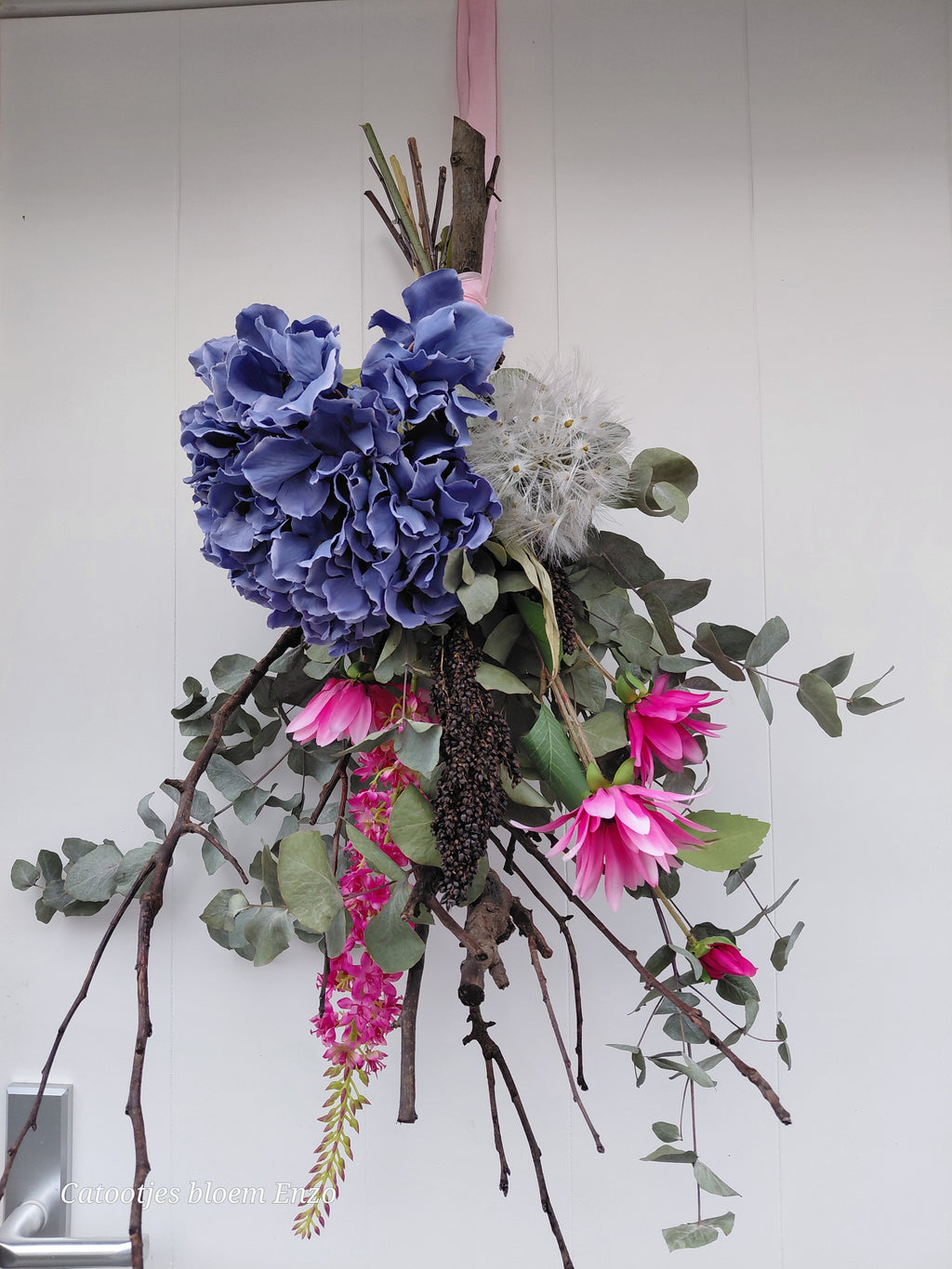 Toef met zijdebloemen XXL
