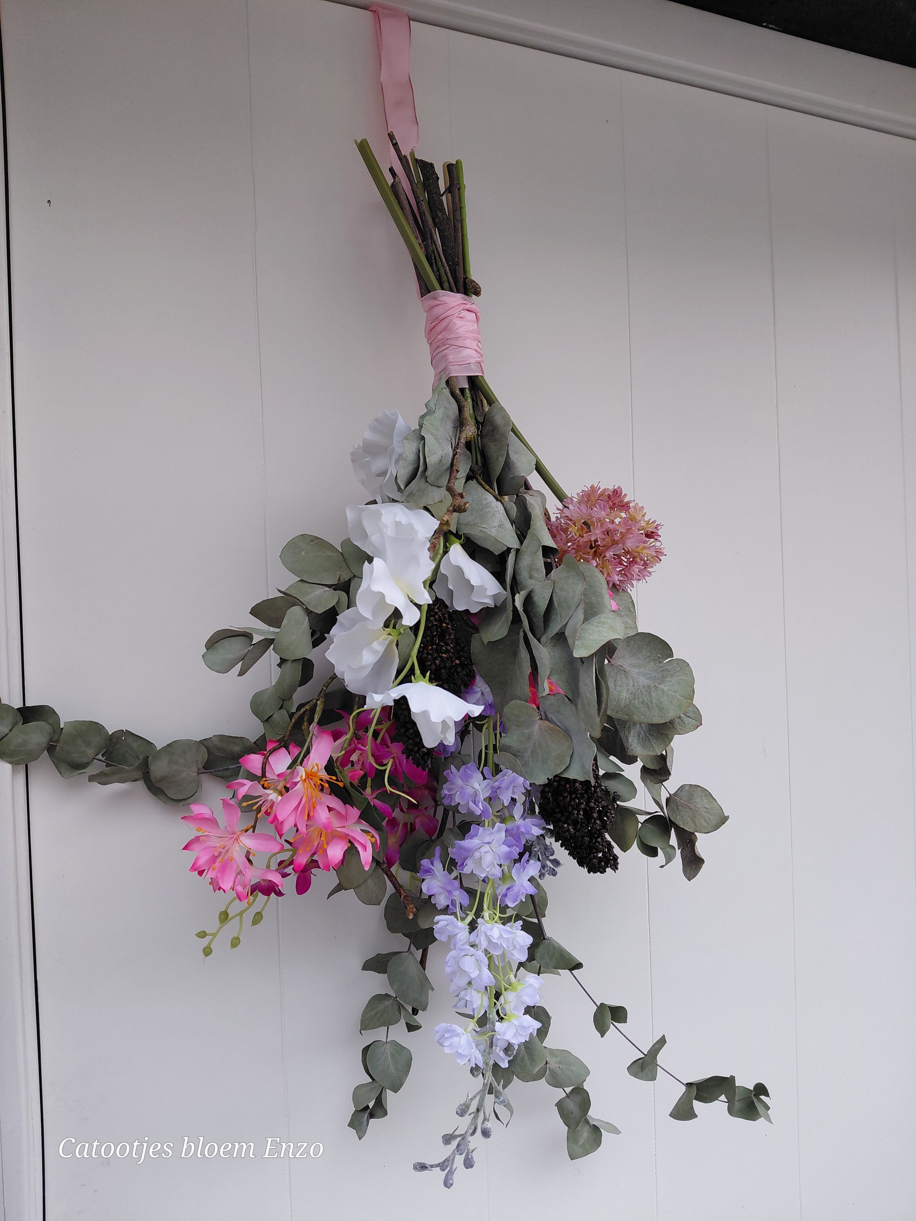 Toef met kunst bloemen L