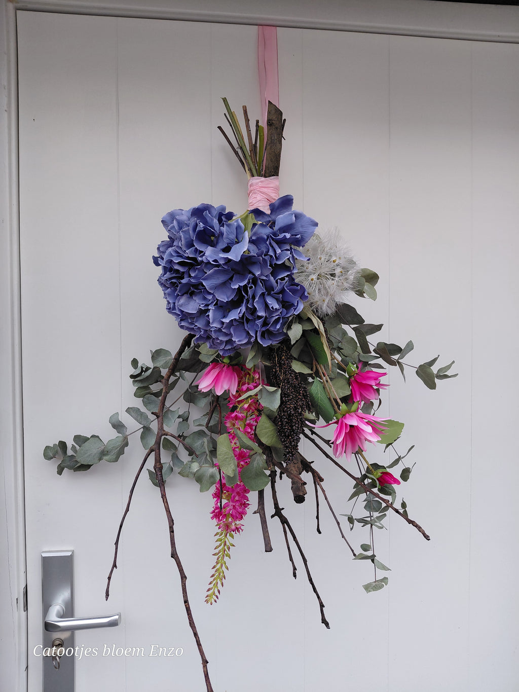 Toef met zijdebloemen XXL