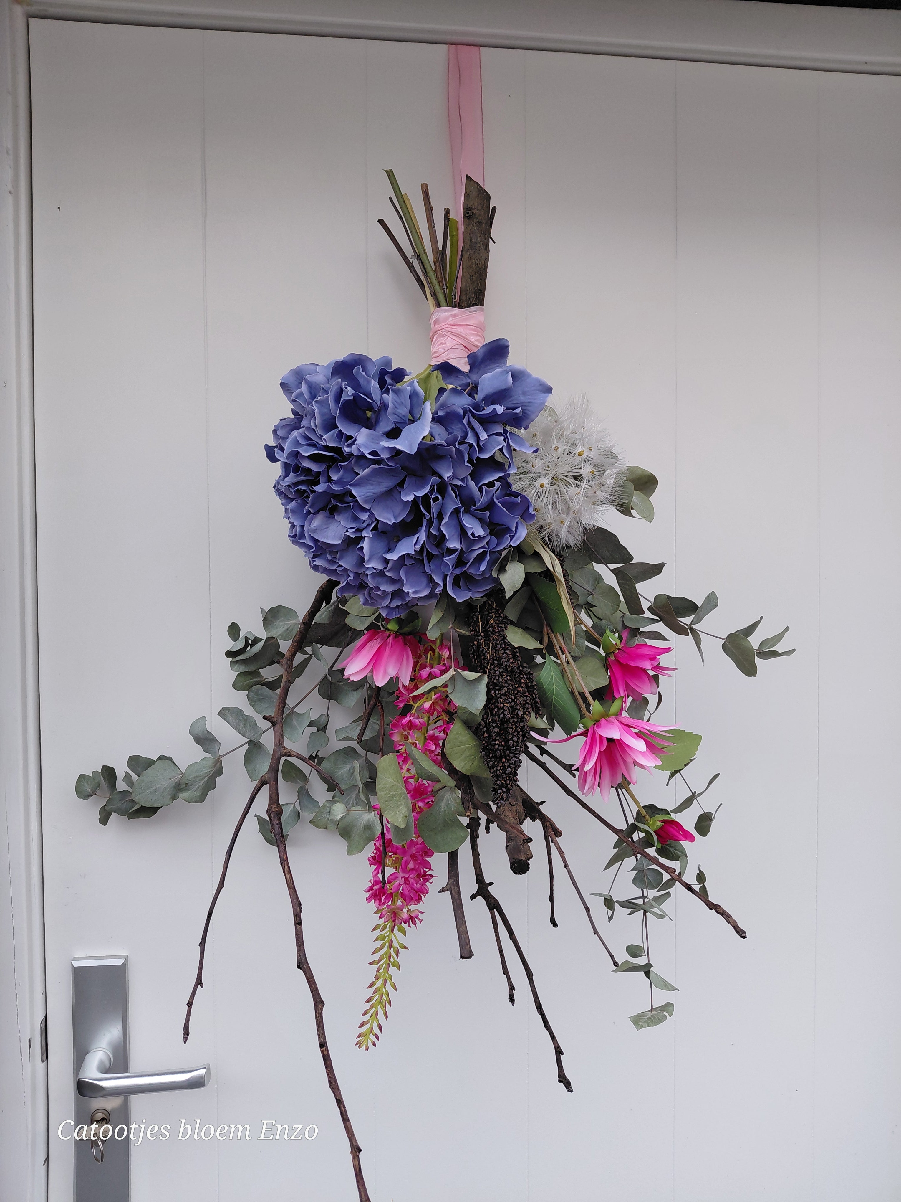 Toef met zijdebloemen XXL