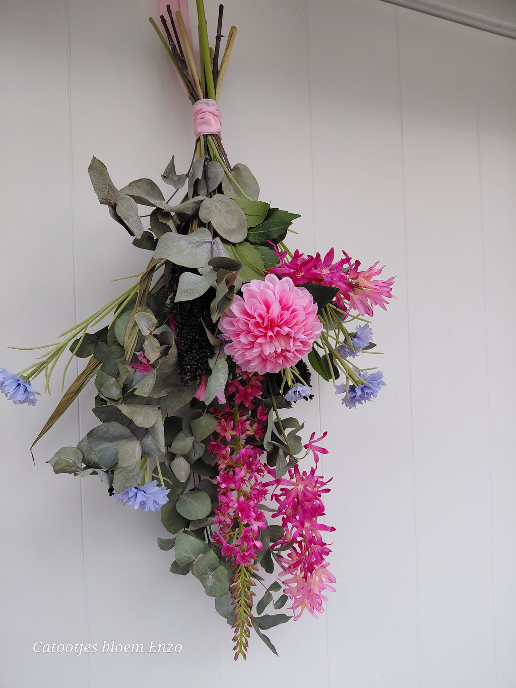 Toef met zijdebloemen XL
