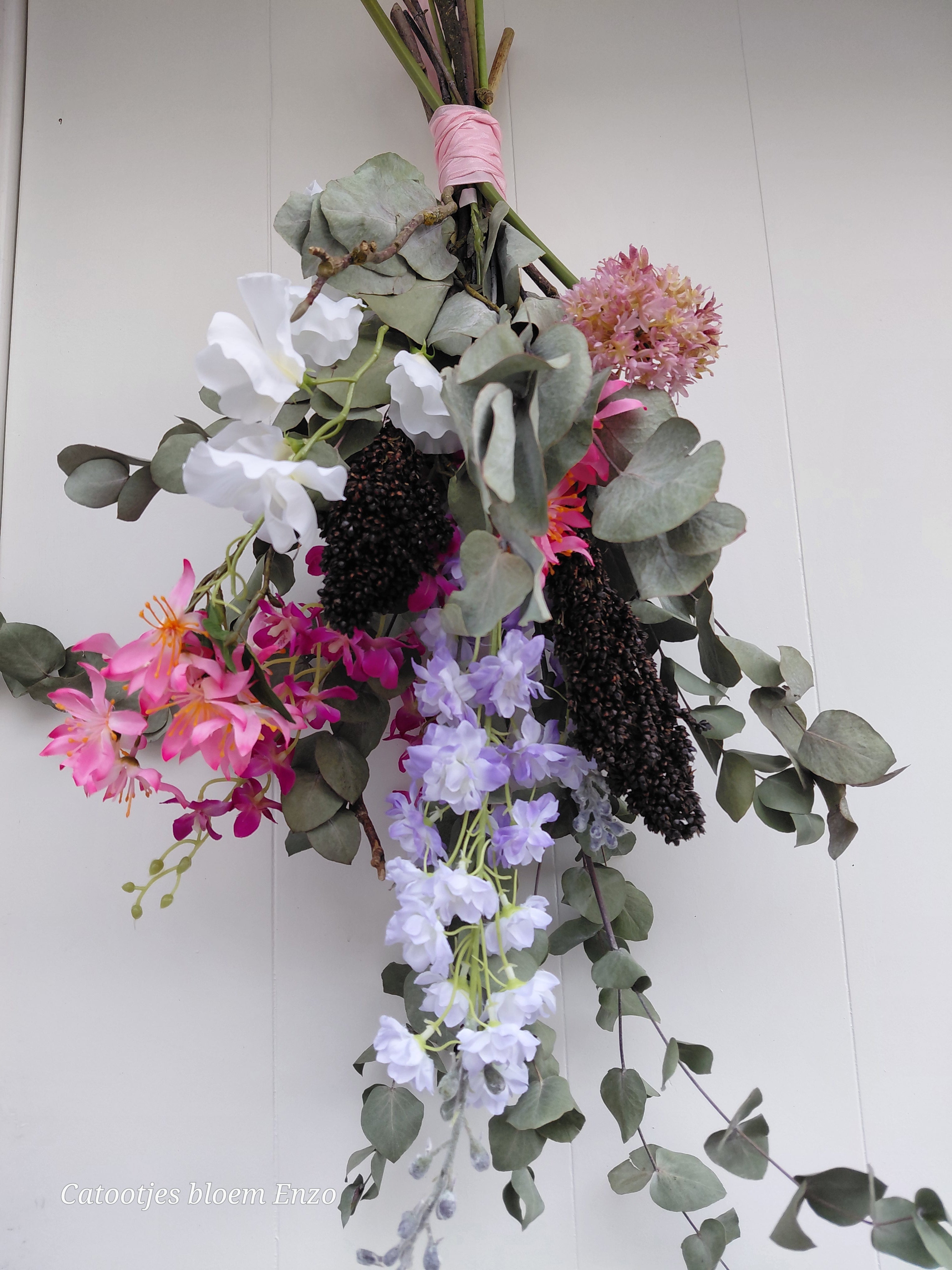Toef met kunst bloemen L