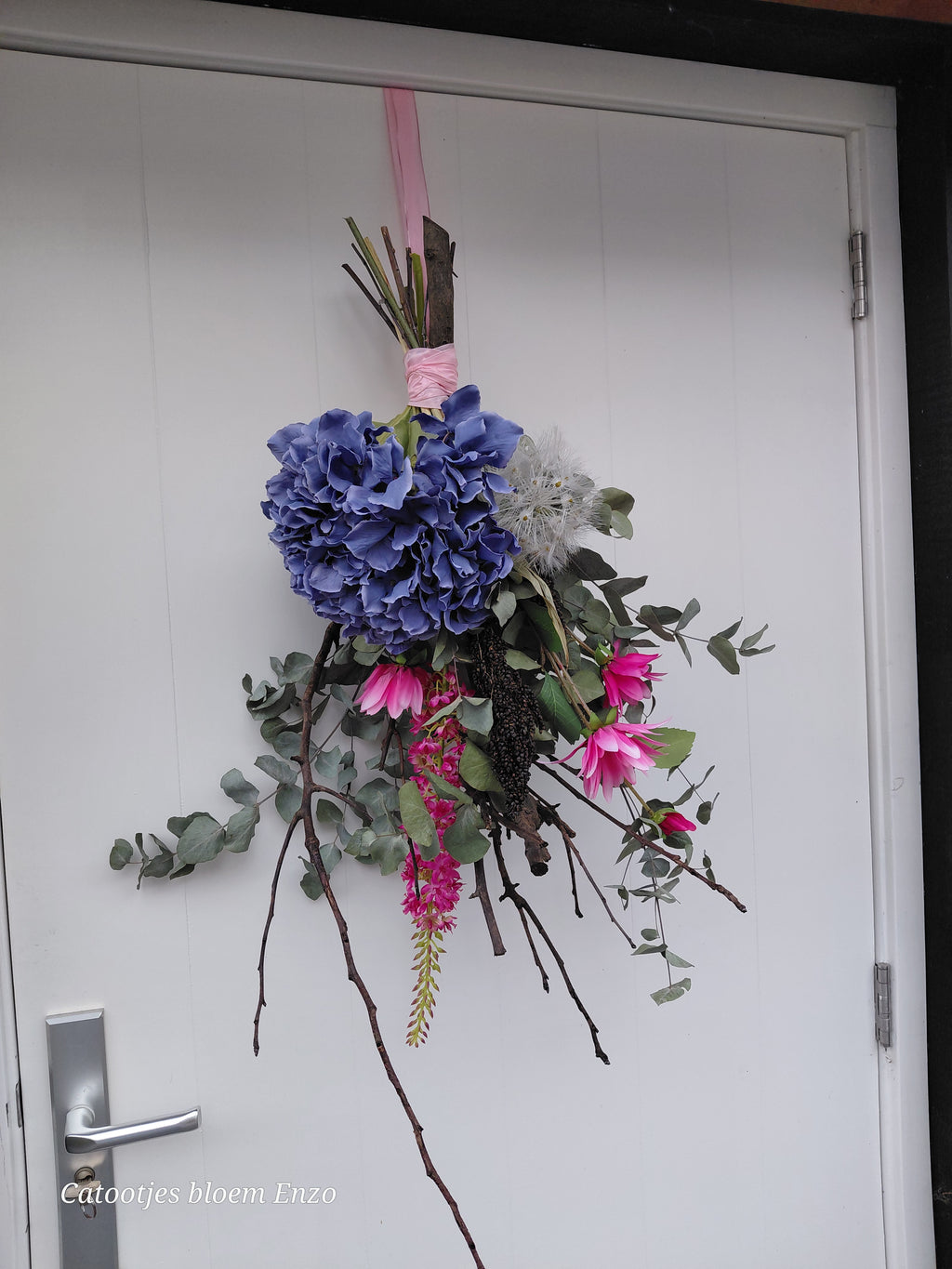 Toef met zijdebloemen XXL