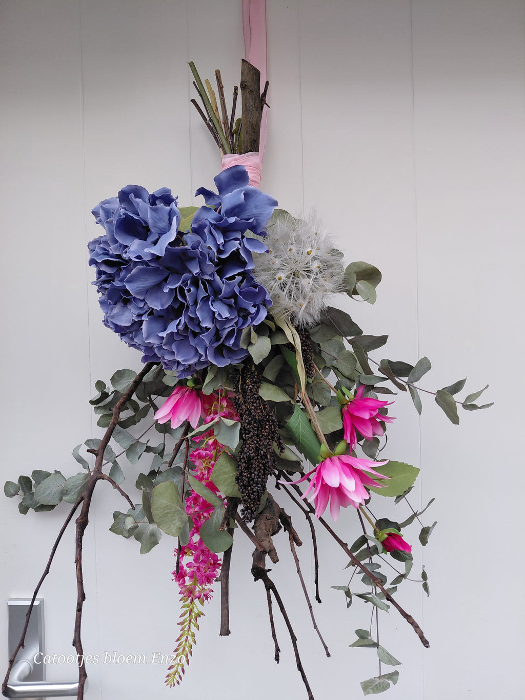 Toef met zijdebloemen XXL
