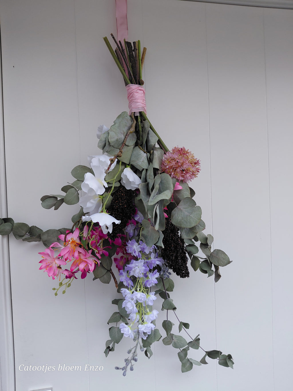 Toef met kunst bloemen L