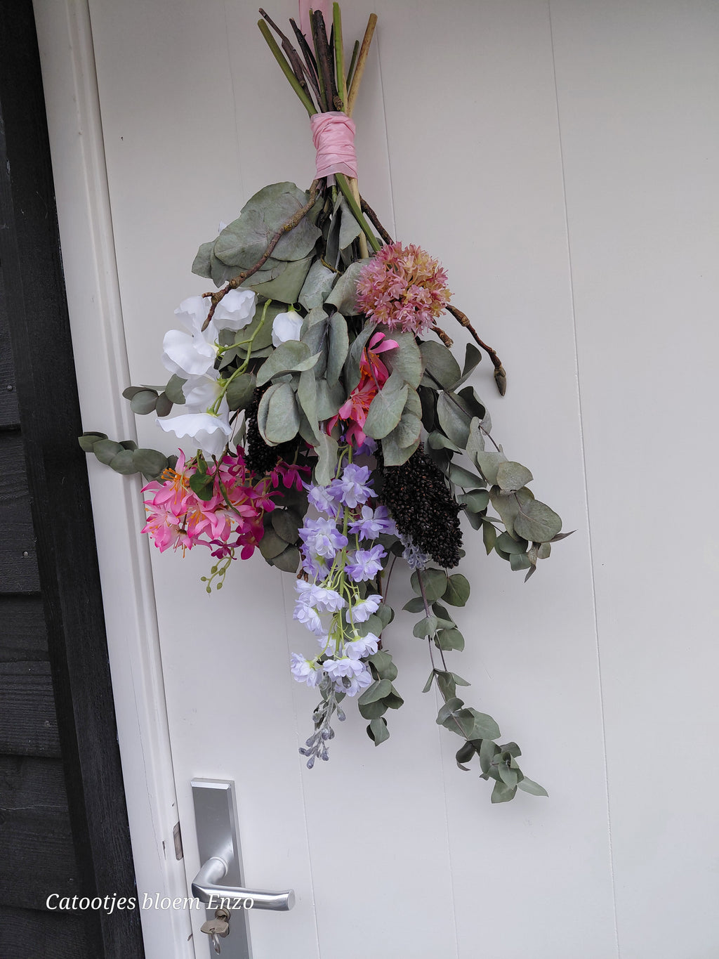 Toef met kunst bloemen L