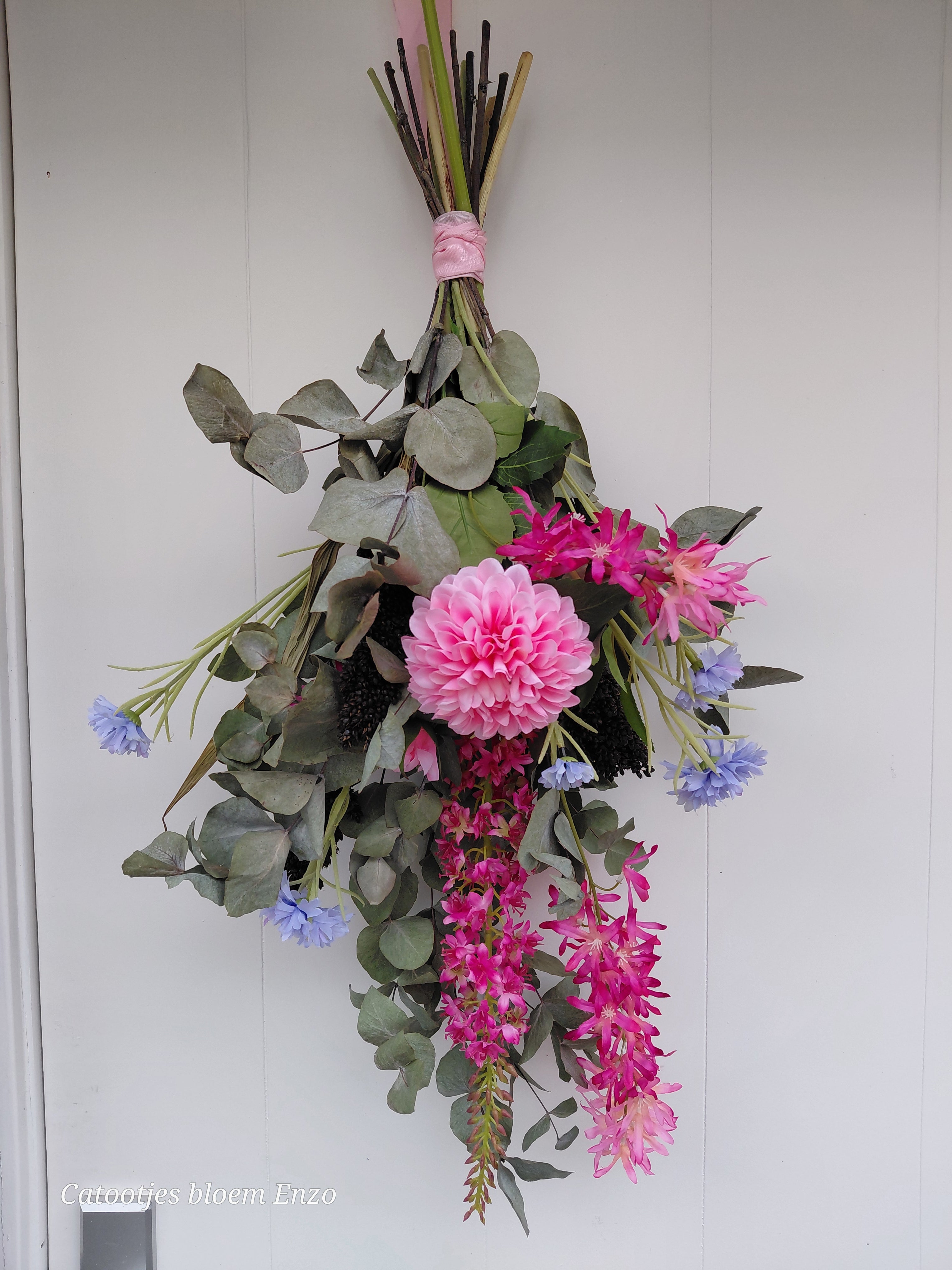 Toef met zijdebloemen XL
