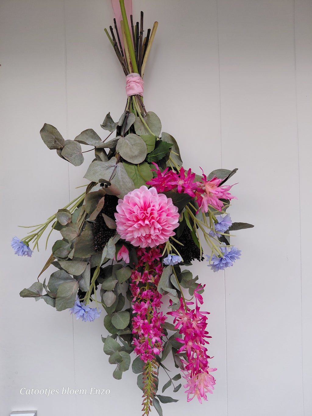 Toef met zijdebloemen XL