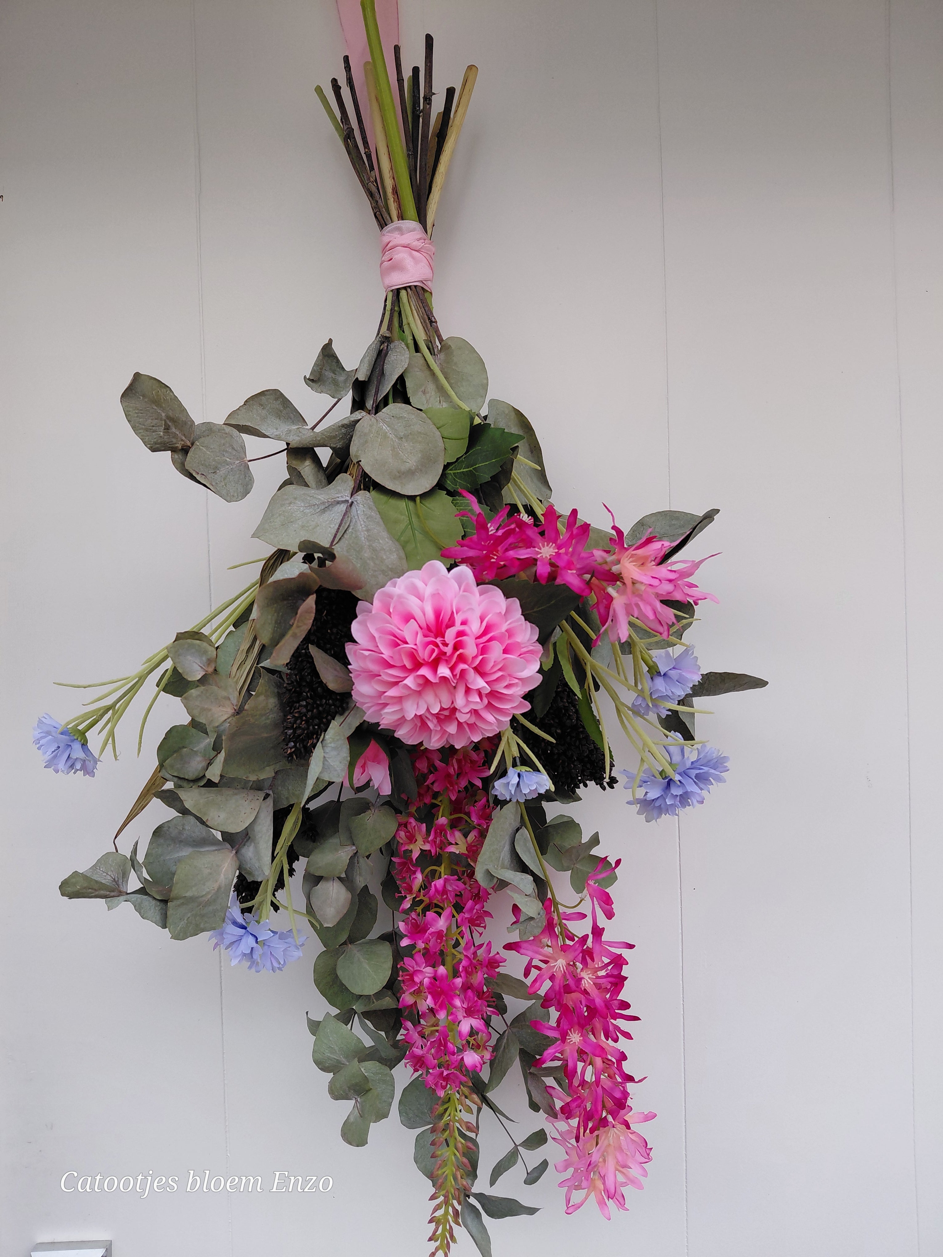 Toef met zijdebloemen XL