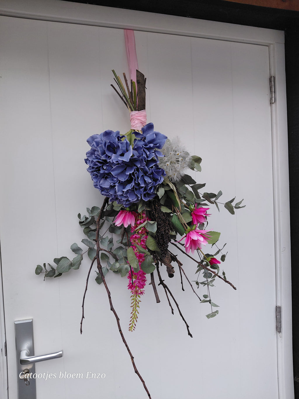 Toef met zijdebloemen XXL