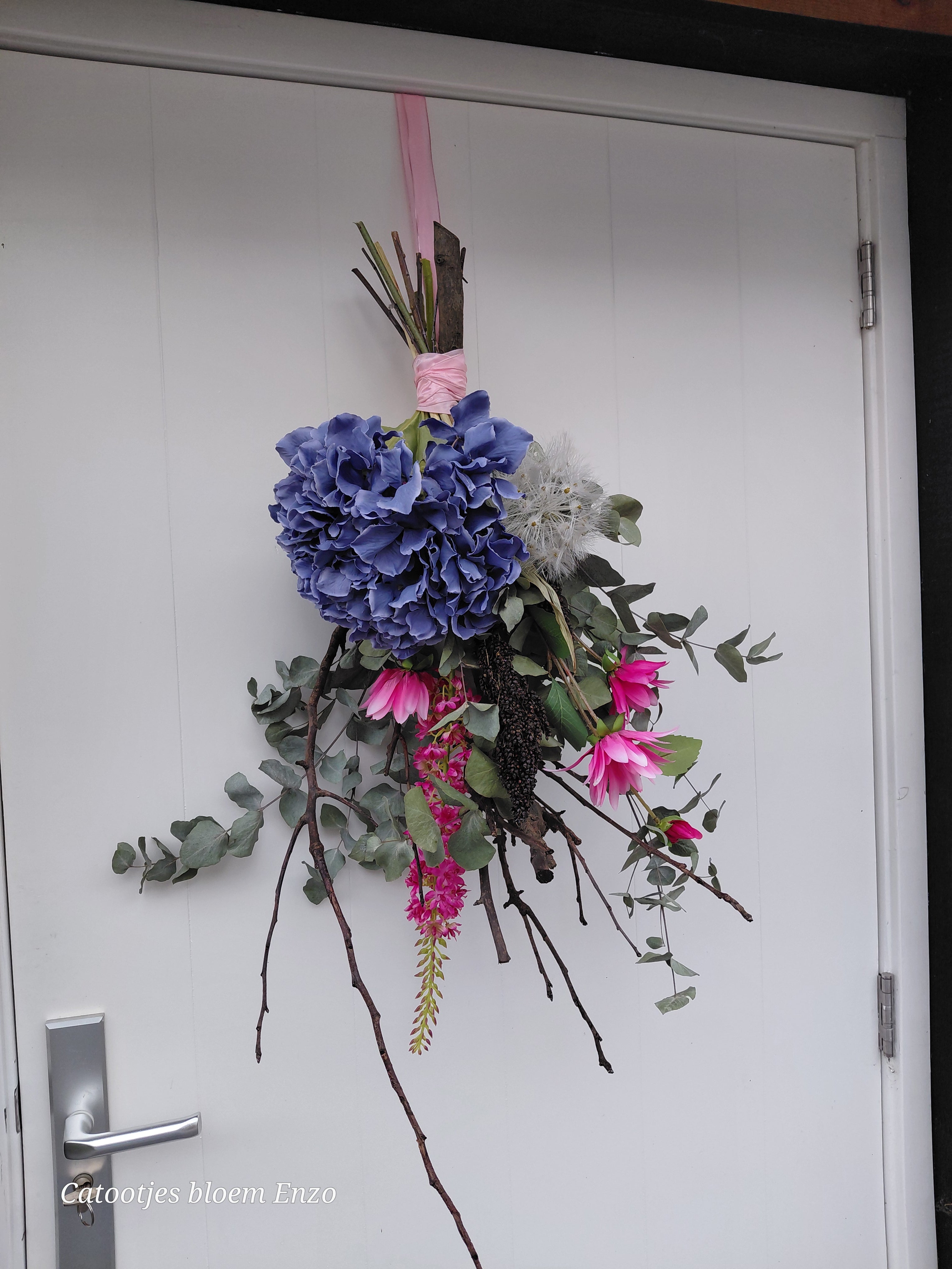 Toef met zijdebloemen XXL