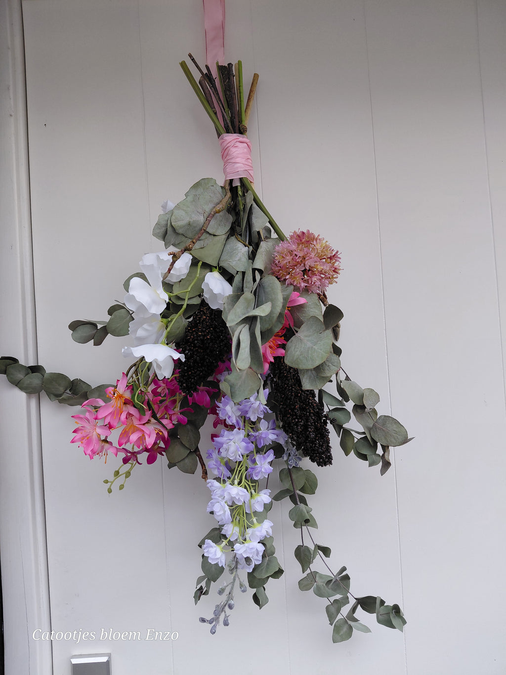 Toef met kunst bloemen L