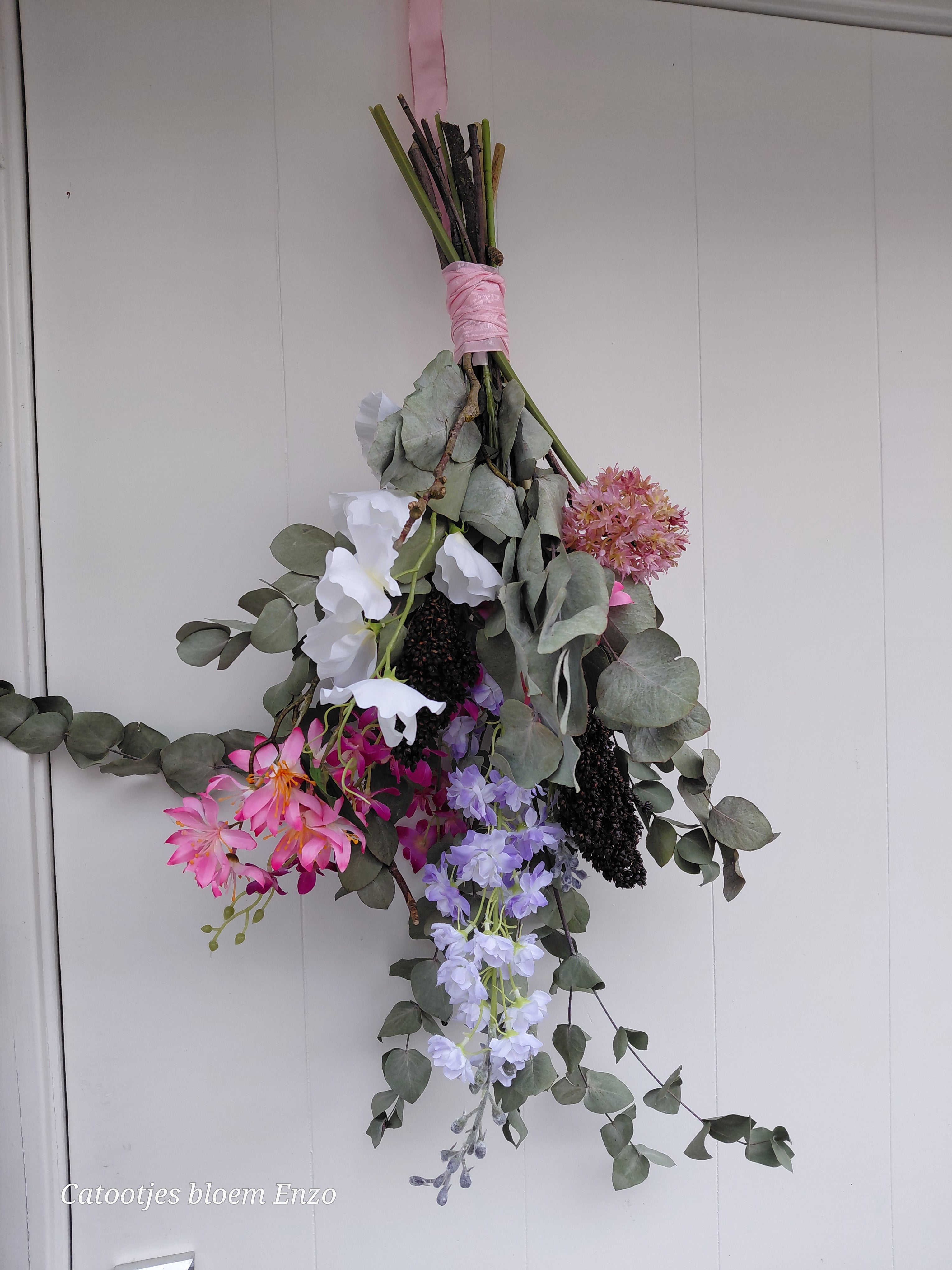 Toef met kunst bloemen L